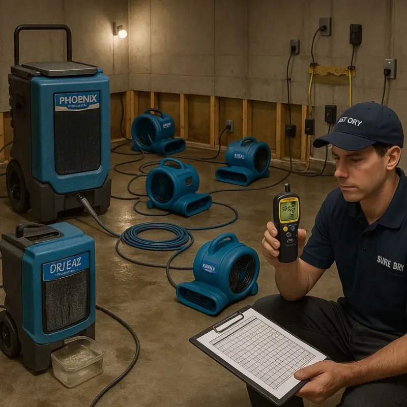 Structural Drying and Dehumidification process in Durham County, NC